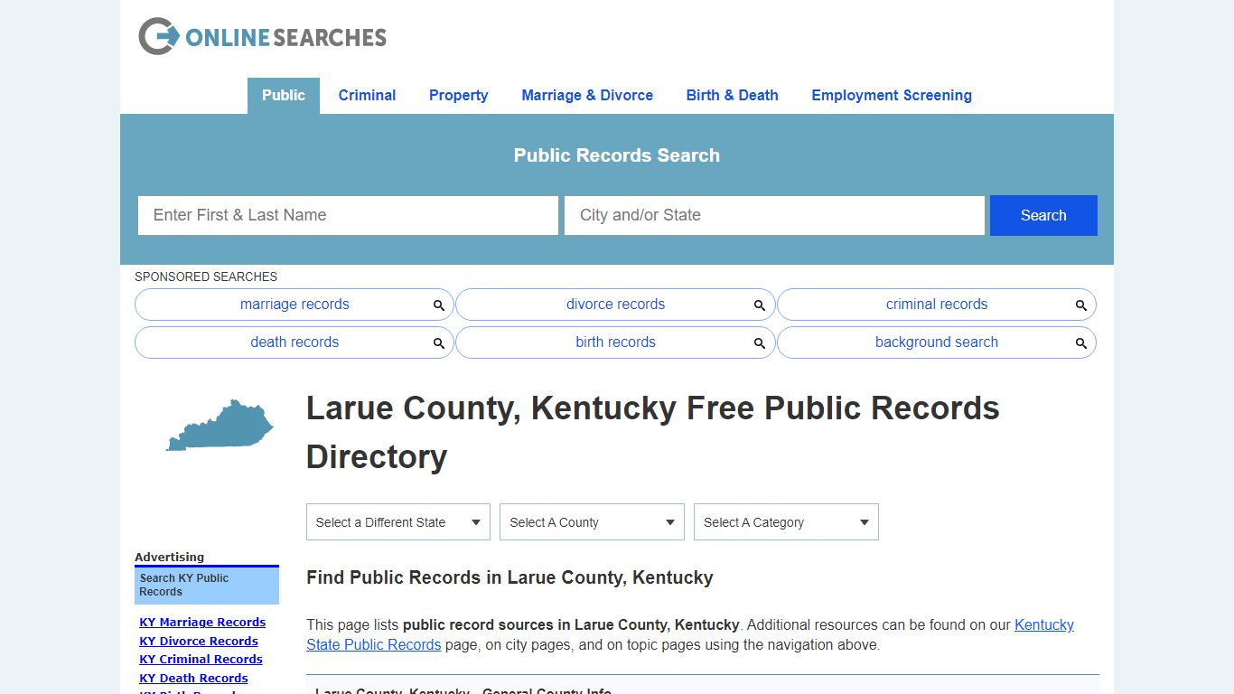 Larue County, Kentucky Public Records Directory