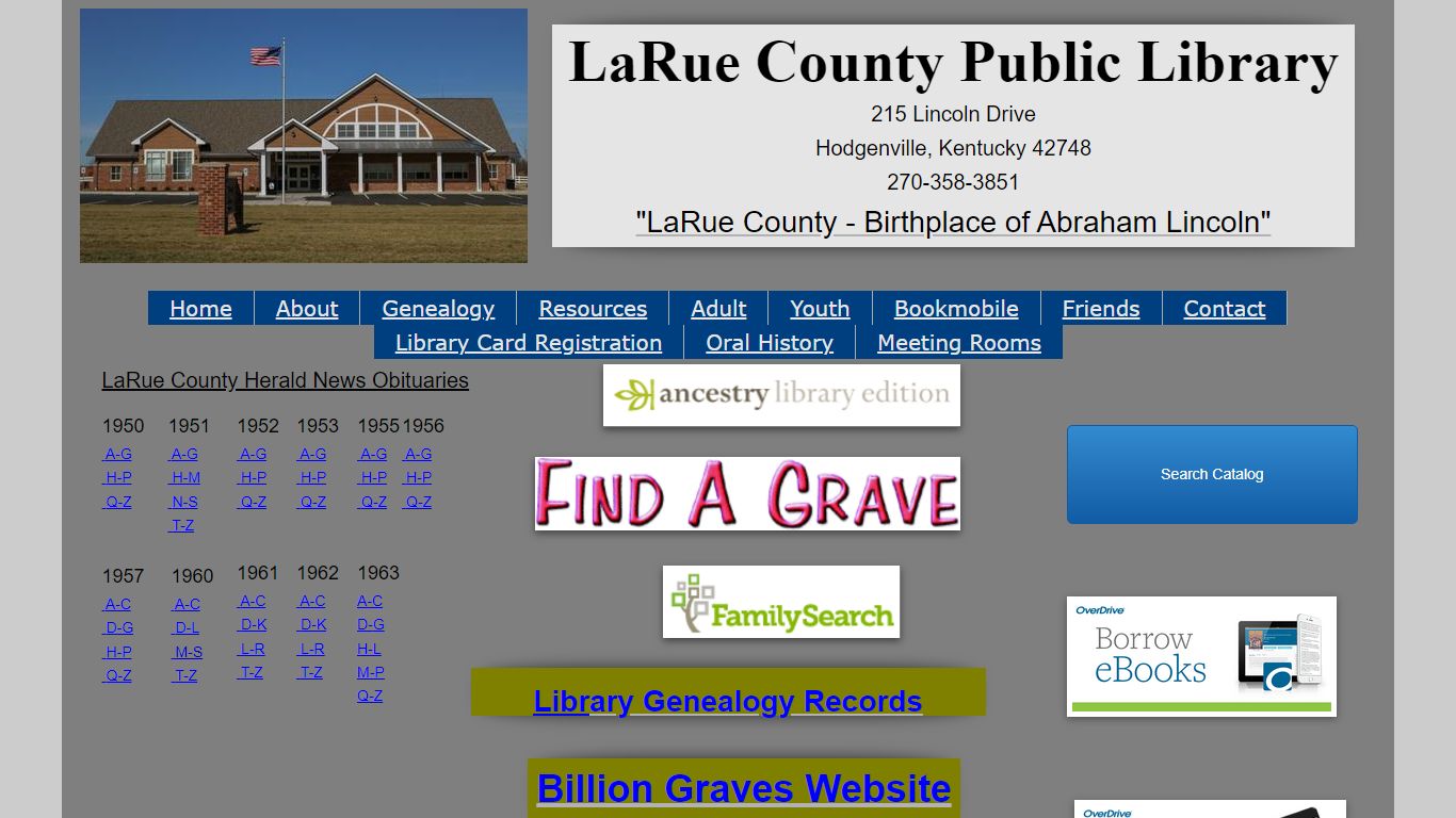 Genealogy - LaRue County Public Library